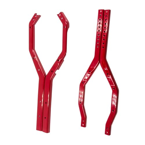 RC Car Parts for Axial for Scx10 Iii 1/10 Rc Crawler Car Heavy Duty Wheelbase Adjustable Metal for Chassis Frame Rail Set Upgrade Parts Accessories(Red) - size: Red