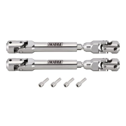 INJORA Stainless Steel Drive Shafts for FMS FCX10 K5 Upgrade 1/10 RC Crawler, 104-139mm