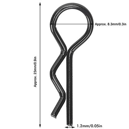 Qiilu Durable RC Body Clips for 1/5 1/6 /8 /10 RC Car - 10Pcs Metal Shell Clip Pins, Teardropshaped Pull Tabs (Black) - color: Black