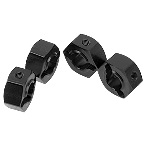Metal 12mm Wheel Hex Hub Drive Adapters with Pins Screws Compatible with 1/10 Arrma Senton Granite Typhon Vorteks 3S Big Rock RC Car (Black) - color: Black