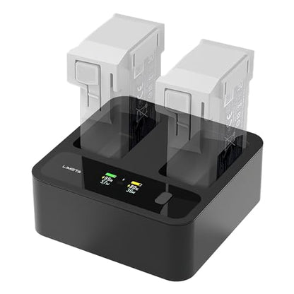 Mini 4/3 Pro Parallel Charging Hub for DJI Mini Drone Battery 72W Dual Port Fast Charger Charge 2 Batteries, LCD Display App Control USBC Output