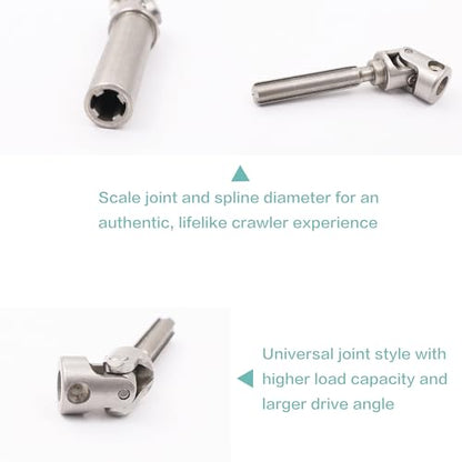 Stainless Steel Center Drive Shafts for Redcat Ascent-18 1/18 RC Car | Front and Rear Drive Shaft,CNC Machined,Ascent-18 1/18 RC Crawler Upgrades Parts,Rust Resistant,High Strength