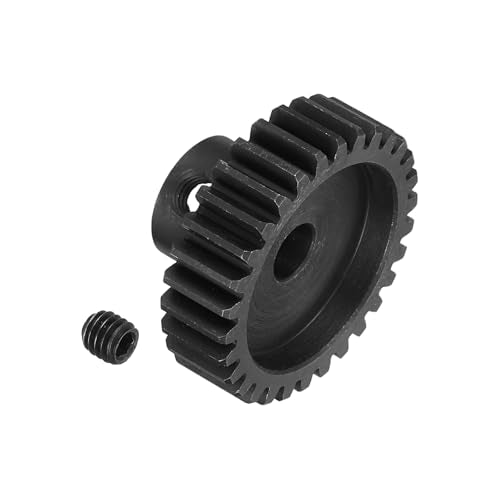 MECCANIXITY RC 32P Hardened Pinion Gear 5mm Shaft, 30T Motor Gears Carbon Steel for 1/10 RC Model Car Boat Drone - style: 30T