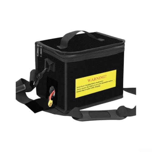 RC Fireproof and Waterproof Battery Safe Bag Designed for LiPo for Charging and Carrying Batteries in Hobby Applications (BLACK-B) - color: Black - B