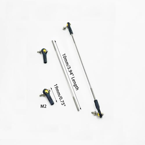 2PCS RC Toy Push Rod Adjustable Tie Rods Ball Head Joint Servo Linkage Link Rod for RC Airplane Helicopter Car Boat DIY Model Toy Parts (M2x100mm) - style: M2x100mm