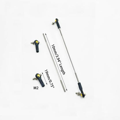 2PCS RC Toy Push Rod Adjustable Tie Rods Ball Head Joint Servo Linkage Link Rod for RC Airplane Helicopter Car Boat DIY Model Toy Parts (M2x100mm) - style: M2x100mm