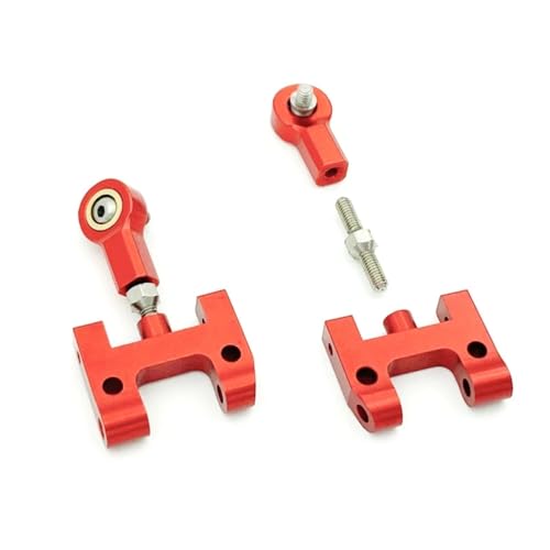 RC Vehicles Parts for WPL D12 D42 rc Car Spare Parts Upgrade Metal Steering Cup Upper Lower for Swing Arm for Seat Slider Turning Block(Red) - color: Red