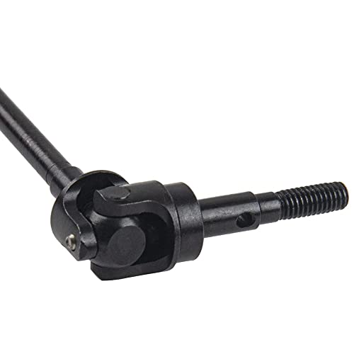 1 Pair Metal Hard Steel Axle Dog Bone CVD Drive Shaft Set for Axial SCX10 II 90046 1/10 RC Crawler Car, Black