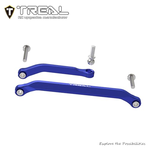 TREAL 7075 Aluminum Front Steering Links for Axial SCX30(Blue) - color: Blue