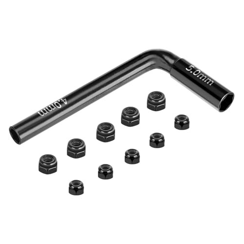 HobbyPark 2 in 1 H4 H5 L Hex Nut Driver with M2 M2.5 Locknuts for TRX4M High Trail Axial SCX24 FCX24 FCX18 Crawler Beadlocks Wheels Rims Nuts