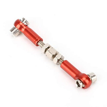 6 Pcs Adjustable Servo Links Tie Rod Set High Precision Aluminum Alloy RC Car Accessories for 1/10 1/12 Buggy Touring Drift Cars Red Purple Black Dark Blue Light Blue (Red) - color: Red