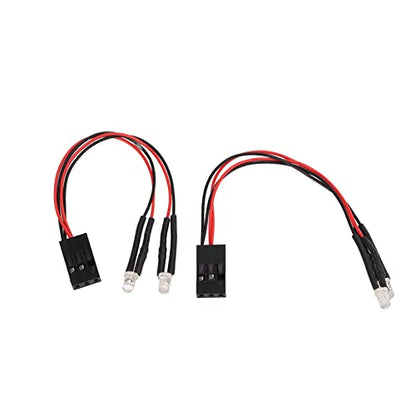 2Pcs Rc Light Kits, 4 White Rc Led Light Kit, Plastics Car Light Kit with 4.3in Cable as Accessory Replecement for Axial Scx24 Remote Control Car with 1/24 1/18 Scale