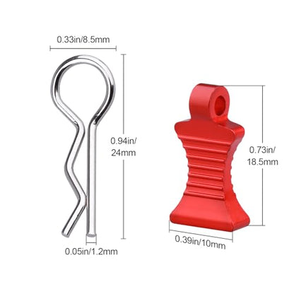 1/10 RC Body Clips Pins with Pull Tabs for Traxxas TRX4 Axial SCX10 Redcat RC Scale Car Crawler Truck Body Shell Post Mount Replacement, 4-Pack (Red) - color: Red