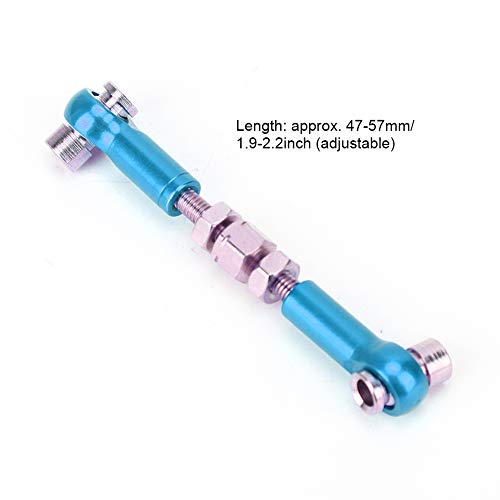 6 Pcs Adjustable Servo Links Tie Rod Set High Precision Aluminum Alloy RC Car Accessories for 1/10 1/12 Buggy Touring Drift Cars Red Purple Black Dark Blue Light Blue (Light Blue) - color: Light Blue