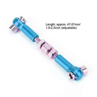 6 Pcs Adjustable Servo Links Tie Rod Set High Precision Aluminum Alloy RC Car Accessories for 1/10 1/12 Buggy Touring Drift Cars Red Purple Black Dark Blue Light Blue (Light Blue) - color: Light Blue