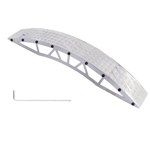 RC Crawler Bridge Obstacle, Stainless Steel DIY Assembly Ramp for 1/12 1/18 1/24 RC Crawler Course Accessories (Silver Arch Bridge) - style: Silver Arch Bridge