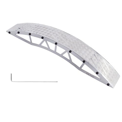 RC Crawler Bridge Obstacle, Stainless Steel DIY Assembly Ramp for 1/12 1/18 1/24 RC Crawler Course Accessories (Silver Arch Bridge) - style: Silver Arch Bridge