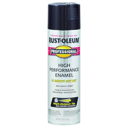 Rust-Oleum Professional High Performance Gloss Black Spray Paint | Rust Prevention, Corrosion Resistant Coating, Industrial Maintenance, Any Angle Spray, Metal Equipment Protection, 15 oz - color: Gloss Black, size: 15 Ounce (Pack of 1)