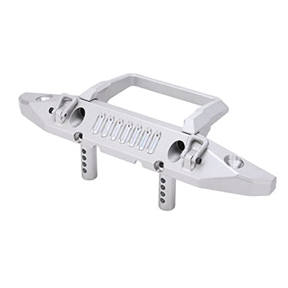 Front Bumper Aluminum Alloy Crawler Bumper RC Car Accessory with LED Light Hole for Axial 1/6 for SCX6 Car RC Car Upgrade Part (Silver) - color: Silver