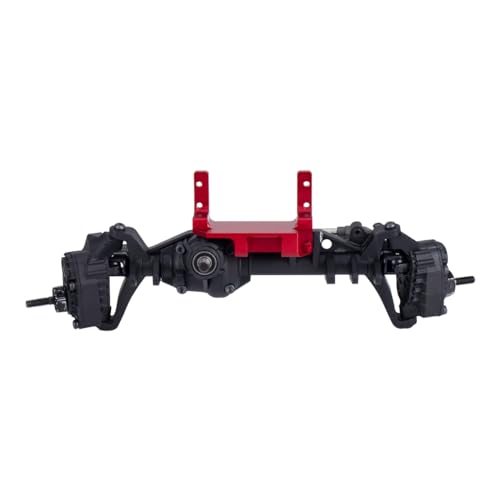 SCX10 III Servo on Axle Mount, AR45P Portal Axle 4-Link Suspension for 1/10 RC Crawler Car SCX10 III Aluminum Alloy Upgrade Parts (Black) - color: Black