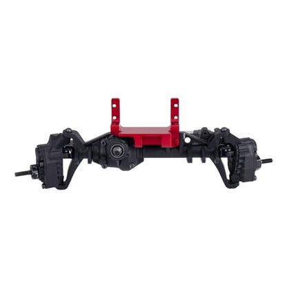 SCX10 III Servo on Axle Mount, AR45P Portal Axle 4-Link Suspension for 1/10 RC Crawler Car SCX10 III Aluminum Alloy Upgrade Parts (Black) - color: Black
