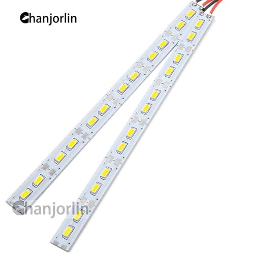 RC Car 24 LEDs Chassis Lights Strip Aluminum LED Lamp 6V Accessories for 1/8 1/10 1/16 RC Truck Tank Crawler Buggy Car HPS HPI Tamiya SCX24 TRX4 TRX6 Slash Rustler Redcat 4WD (White) - color: White