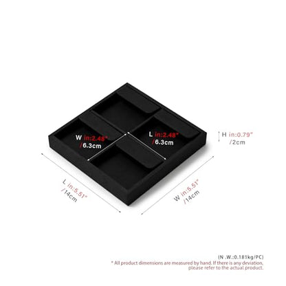Oirlv Microfiber Jewelry Earring Display Tray Black | Soft Black Microfiber Finish, 5.51"X5.51"X0.79", Clean Elegant Display, Perfect for Retail and Photography - style: P13703