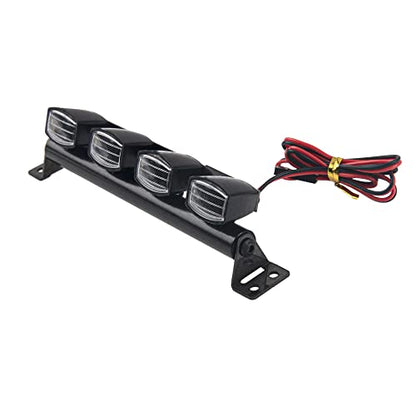 RC LED Light Bar Roof LED Lamp Compatible with Traxxas TRX-4 SCX10 90046 D90 SCX10 II CC01 Redcat Gen7 1/10 RC Crawler Car Truck (4 Led Light) - style: 4Led Light