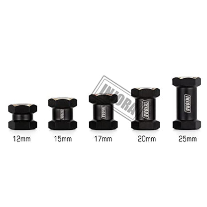 INJORA 12mm Black Brass Wheels Hex Hubfor 1/10 Axial SCX10 & SCX10 II - size: 12mm