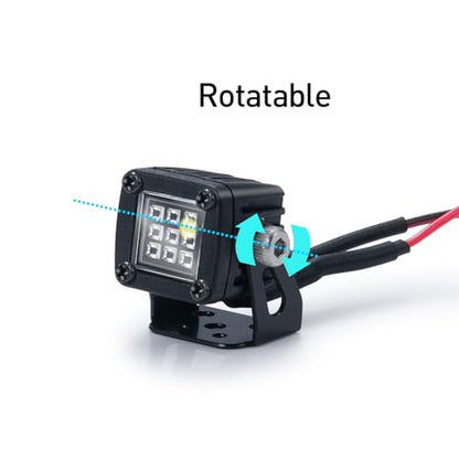 RC Car LED Lights Headlights Headlamp Square Lens Spotlight 2PCS Compatible with 1/10 RC Crawler Car TRX4 TRX6 Axial SCX10 90046 RR10 D90 Upgrades Parts (A-Striped) - color: A-Striped