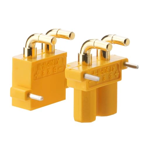ELFCULB 10 Pairs Amass XT30PW Connectors,XT30 Male Female Connectors for Mini-UAV Robot (Yellow) - color: 10 Pairs XT30PW