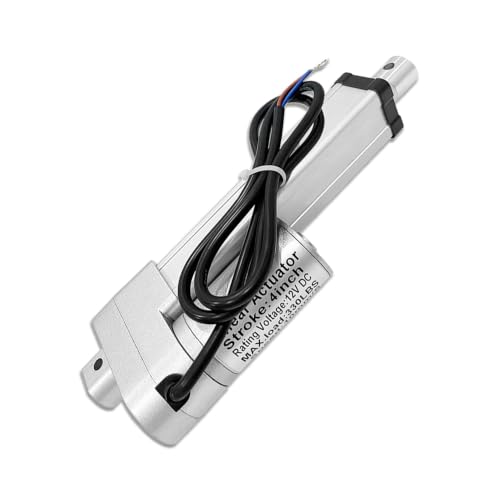 4" (100mm) Stroke 12V Silent Electric Linear Actuator Silver | 330lbs (1500N) Load Capacity, IP55 Waterproof - color: Silver, size: 4"