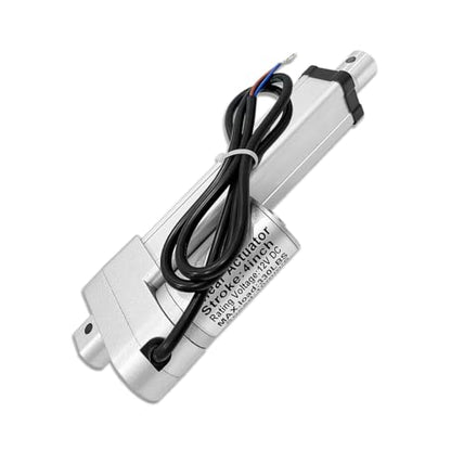 4" (100mm) Stroke 12V Silent Electric Linear Actuator Silver | 330lbs (1500N) Load Capacity, IP55 Waterproof - color: Silver, size: 4"