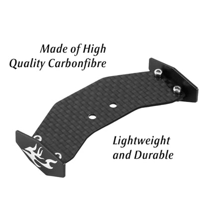 GLOBACT RC Tail Wing Carbon Fiber for Losi 1/24 Micro-B 2WD Buggy (Black) - color: Black
