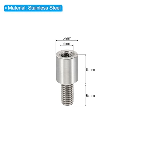 PATIKIL 24pcs M3 Standoffs, M3 9+6mm Spacer Standoffs Steel Threaded Standoffs Screws Kit 3mm ID 5mm OD Metric Male Female Thread Adapters for Circuit Board PCB RC Drones Motherboard - size: 9+6mm L