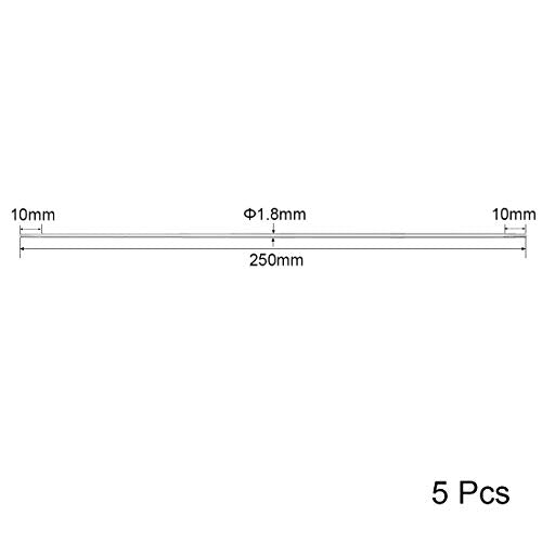 uxcell M2x250mm Pushrod Connector Stainless Steel Rod Linkage,for RC Boat,Car,Airplane,Helicopter,5pcs - size: M2x250mm