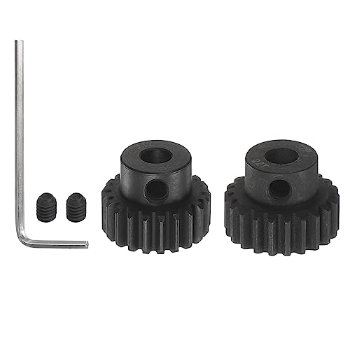 HARFINGTON 32P Hardened Pinion Motor Gear Set 2pcs 21T 22T Fit 5mm RC Motor Shaft 0.8 Metric Pitch 32 Pitch Gears for RC Car, with Hex Key - style: 21T 22T