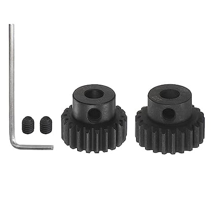 HARFINGTON 32P Hardened Pinion Motor Gear Set 2pcs 21T 22T Fit 5mm RC Motor Shaft 0.8 Metric Pitch 32 Pitch Gears for RC Car, with Hex Key - style: 21T 22T