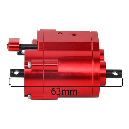 2 Speeds Transfer Case Gearbox Dual Speed Transmission Box 46x53x32mm for Axial SCX10 RC4WD D90 1/10 RC Crawler Upgrade Parts (red) - color: Red