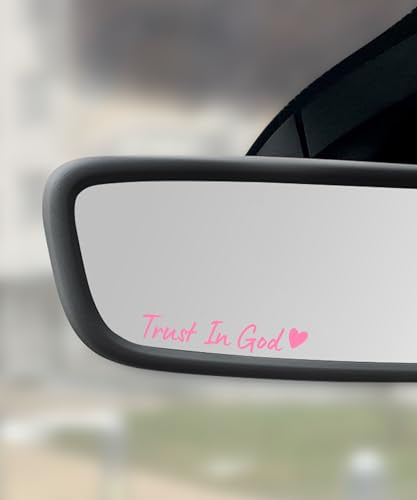 SCUARI 4PCS Car Stickers,Cars Decals,Car Accessories Trust in God Rearview Mirror Sticker,Auto Stickers and Decals,Auto Decals for Women,Trust in God Mirror Decals,Suitable for Motorcycle (Pink) - color: Pink