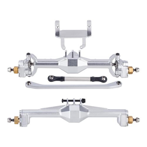 +10mm Diamond CNC Portal Axles with Lay Down Servo Mount & Links for 1/18 RC Crawler TRX4M Axle Upgrade Parts (Silver-1Set) - color: Silver-1set