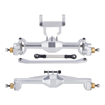 +10mm Diamond CNC Portal Axles with Lay Down Servo Mount & Links for 1/18 RC Crawler TRX4M Axle Upgrade Parts (Silver-1Set) - color: Silver-1set