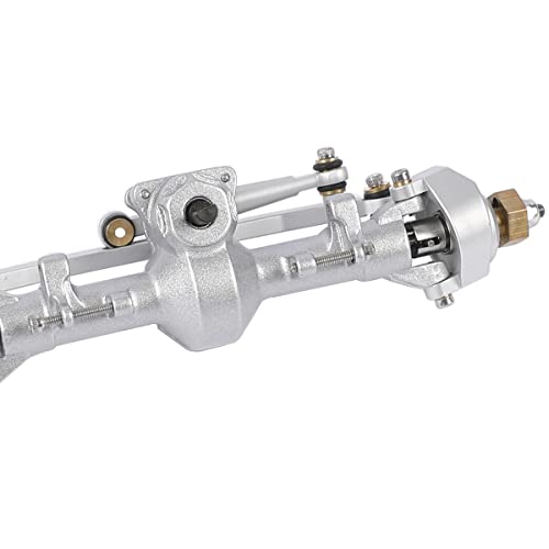 1/24 RC Aluminum Complete Front Axle for Axial SCX24 RC Crawler Upgrades (Silver) - color: Silver