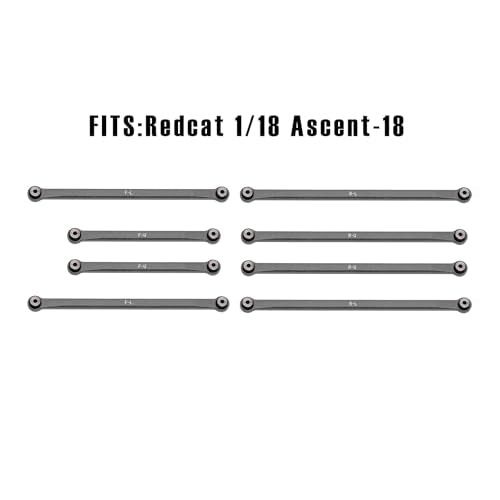 Links Set Aluminum Linkage for Redcat 1/18 Ascent-18 Upgrade Parts RC Crawler Car (Titanium) - color: Titanium