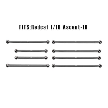 Links Set Aluminum Linkage for Redcat 1/18 Ascent-18 Upgrade Parts RC Crawler Car (Titanium) - color: Titanium