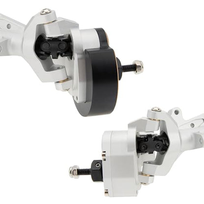 MEUS RACING Capra 1.9 Portal Axles Kit with Isokinetic 3-Section CVDs and Ackerman Steering Structure for Axial Capra 1.9 4X4 and DIY SCX10 SCX10 II Upgrades Parts (Silver - 4WS) - color: 4ws-silver