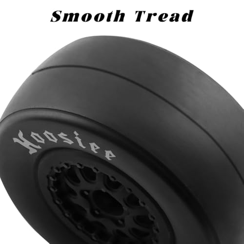 1/10 Racing Short Course Truck Slick Tires for Slash Senton LOSI | 12mm Hex Wheels and Tires, Rubber RC Truck Tires, 1/10 RC Truck Upgrade Parts