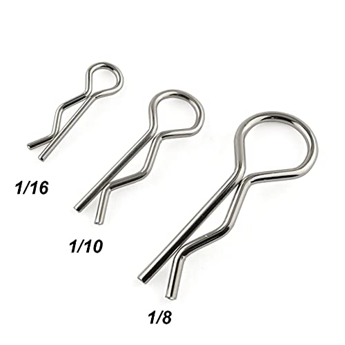E-outstanding 60 Pcs Universal Body Shell Car Body Clips R Shape Pins Suitable for All 1/8th 1/10th 1/16th Scale, RC Car Truck Boat Buggy Models Parts