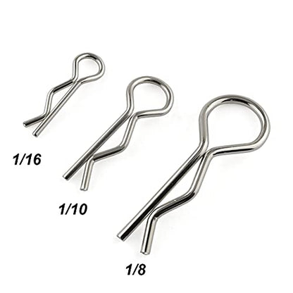 E-outstanding 60 Pcs Universal Body Shell Car Body Clips R Shape Pins Suitable for All 1/8th 1/10th 1/16th Scale, RC Car Truck Boat Buggy Models Parts