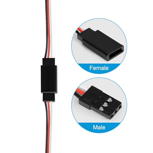 20pcs RC Servo Extension Cable, 3-pin Servo Extension Wire Cable Cord, 30cm/15cm/10cm Male to Female Servo Extension for RC Car or Airplanes(1 to 2 Y 15cm/30cm/15cm/10cm, 5pcs Each) - size: 10/15/30cm each 5pcs (Mixed)